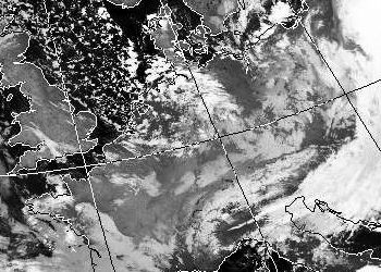 Satellitenbild (Infrarot, Ausschnitt) von NOAA 12 vom 17.11.2005, 05.19 UT