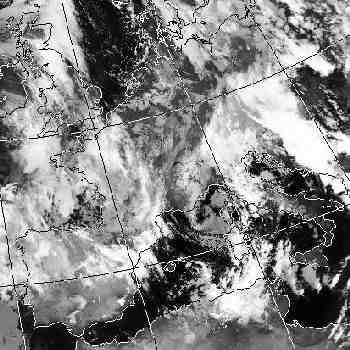 Satellitenbild (Infrarot, Ausschnitt) von NOAA 14 vom 18.11.2000, 04.54 UT