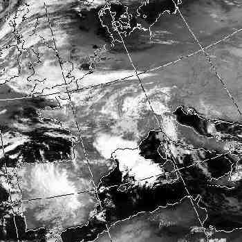 Satellitenbild (Infrarot, Ausschnitt) von NOAA 16 vom 18.11.2001, 02.20 UT