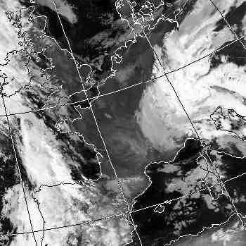 Satellitenbild (Infrarot, Ausschnitt) von NOAA 16 vom 19.11.2002, 02.47 UT